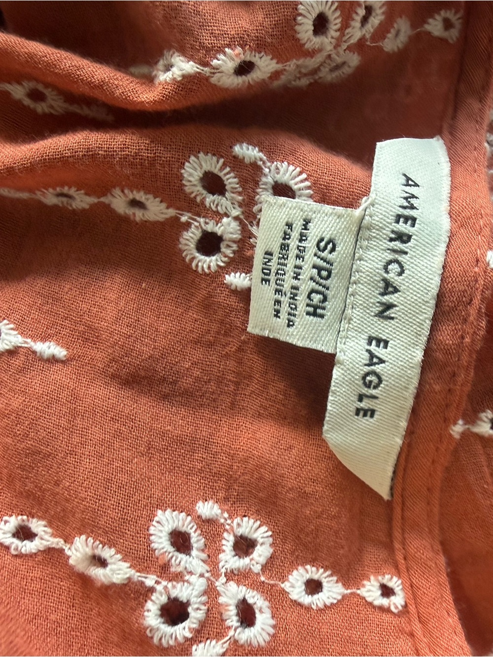 American Eagle Boho Peasant Blouse Small Lace Detail - Picture 4 of 5